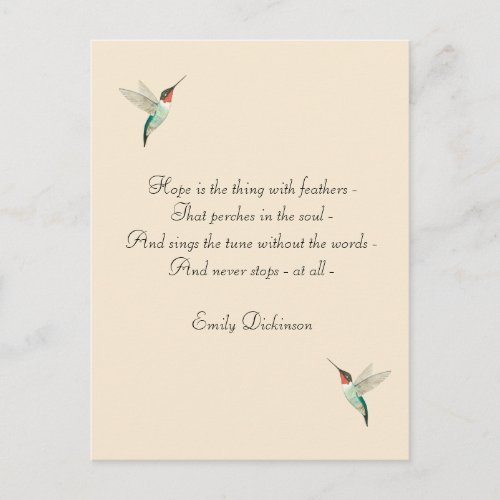 Hope Ruby_throated Hummingbirds Postcard