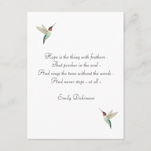 Hope Ruby_throated Hummingbirds Postcard