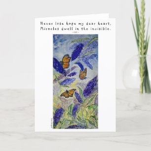 Hope Rumi Quote Butterfly Art Greeting Card