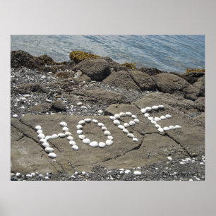 Hope - Seashell Art on the Beach Poster