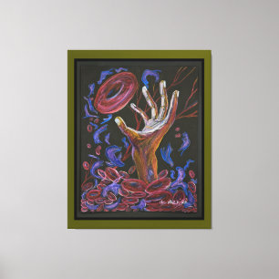 Hope - Sickle Cell Art Canvas Print Green