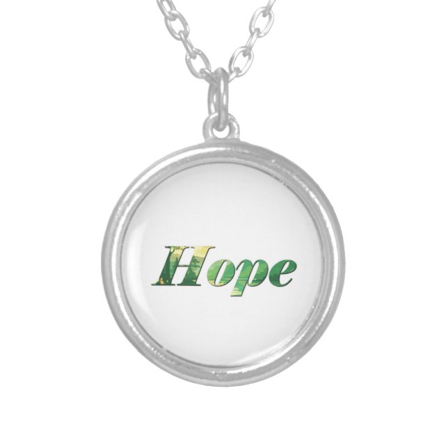 Hope. Silver Plated Necklace (Front)