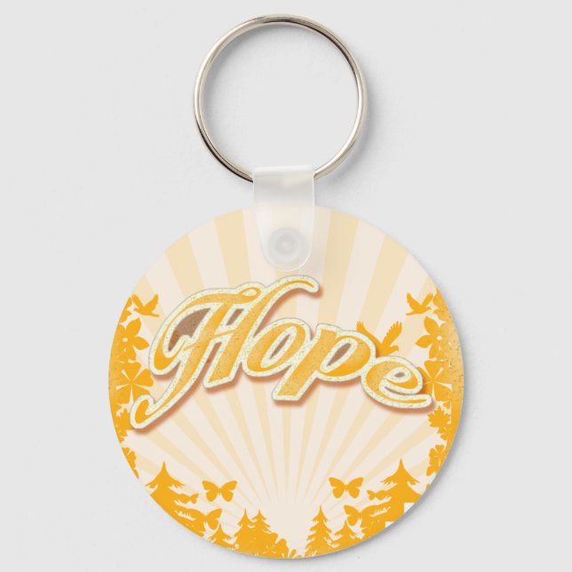 Hope Slogan Religious Christian Uplifting Art Keychain (Front)