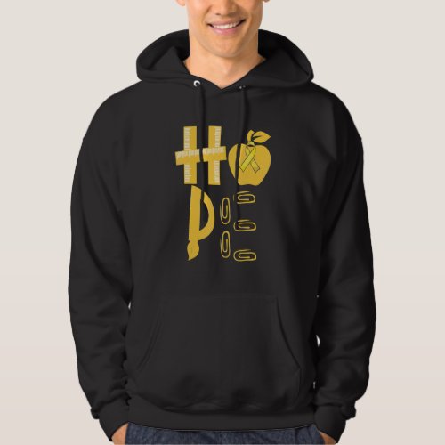 Hope Spina Bifida Awareness Yellow Ribbon Teacher Hoodie