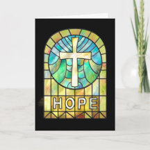 HOPE Stained Glass Window with Cross 
