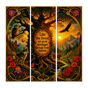 Hope - Strength 3-36x12 each Triptych