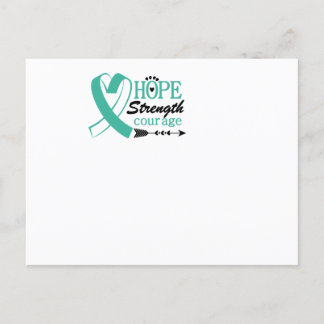 Hope Strength Courage Ovarian Cancer Awareness Announcement Postcard