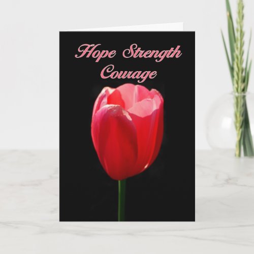 Hope Strength Courage Parkinsons Red Tulip Card