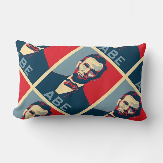 Hope Style Lincoln Portrait Lumbar Pillow (Front)