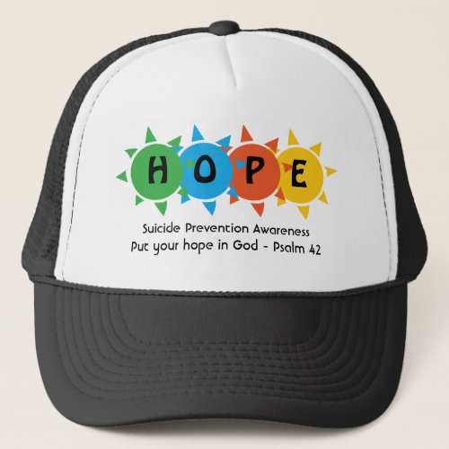 HOPE Suicide Prevention Custom Scripture Trucker Hat