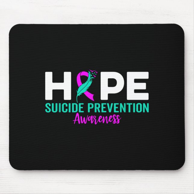 Hope Suicide Prevention Ribbon Depression Suicide  Mouse Pad (Front)