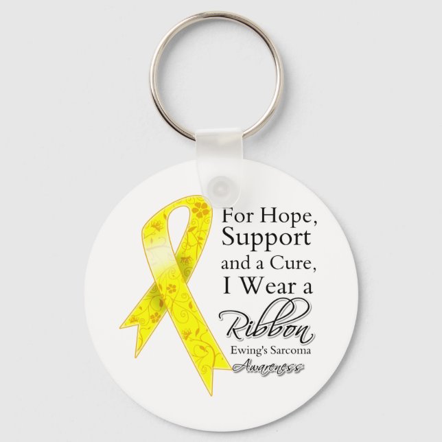 Hope Support Cure I Wear a Ribbon - Ewing Sarcoma Keychain (Front)