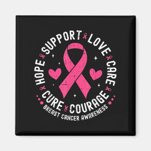 Hope Support Love Care Breast Cancer Awareness Pin Magnet