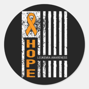 Hope Support Team Leukemia Awareness Aamerica Usa Classic Round Sticker