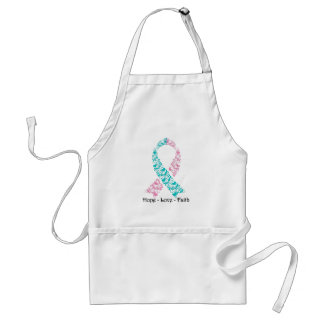 Hope Teal and Pink Awareness Ribbon Adult Apron