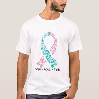 Hope Teal and Pink Awareness Ribbon T-Shirt