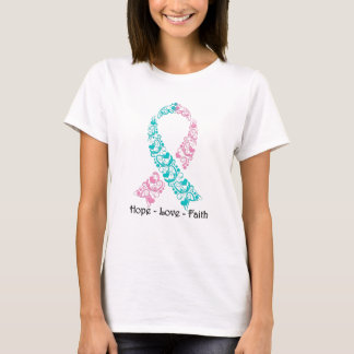 Hope Teal and Pink Awareness Ribbon T-Shirt