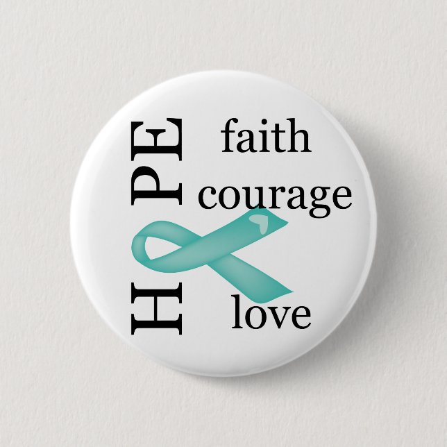 Hope (Teal) Pinback Button (Front)