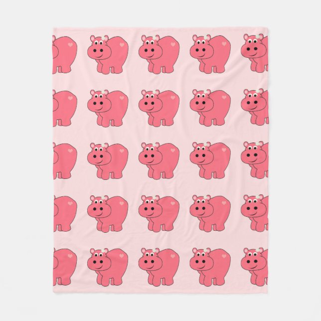 Hope the Hippo - Kids Fleece Blanket (Front)