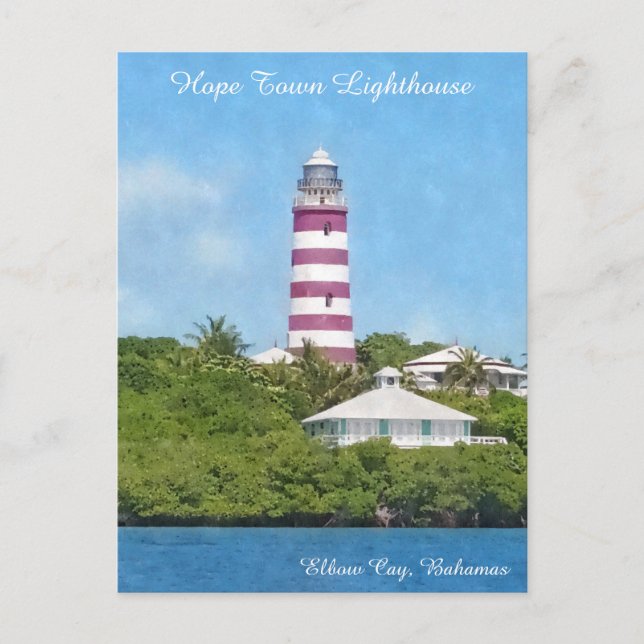 Hope Town Lighthouse Elbow Cay, Bahamas Postcard (Front)