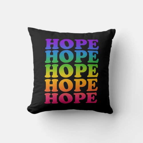 Hope Typography  Throw Pillow