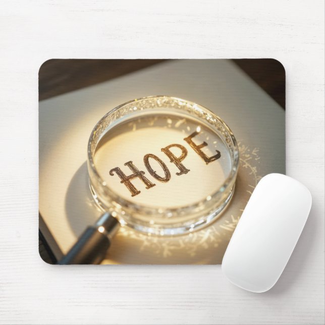HOPE Under a Magnifying Glass Mouse Pad (With Mouse)