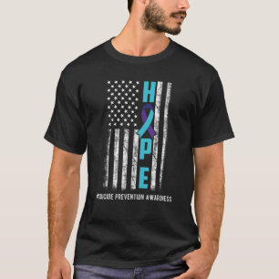 Hope Usa Flag Suicide Awareness Ribbon Mental Hea T-Shirt