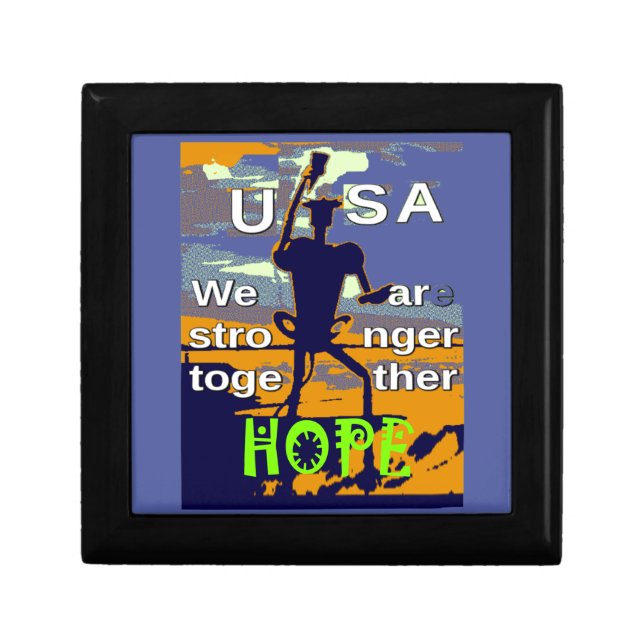 Hope USA We are Stronger Together Inspirational  Keepsake Box (Front)