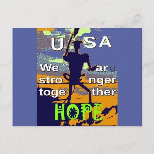 Hope USA We are Stronger Together Inspirational  Postcard