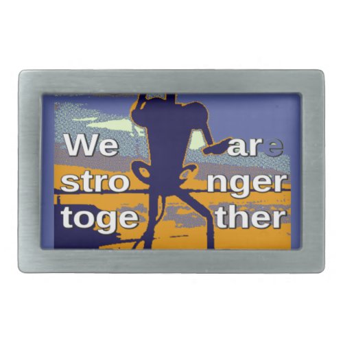 Hope USA We are Stronger Together Inspirational  Rectangular Belt Buckle