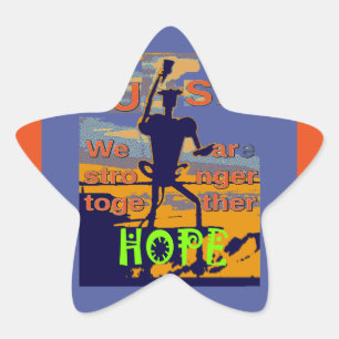 Hope USA We are Stronger Together Inspirational Star Sticker