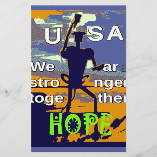 Hope USA We are Stronger Together Inspirational  Stationery