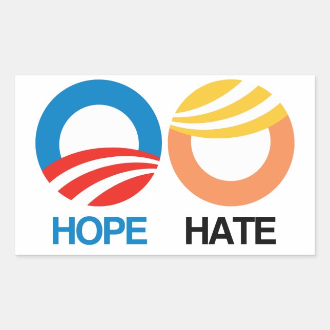 Hope vs. Hate Rectangular Sticker (Front)