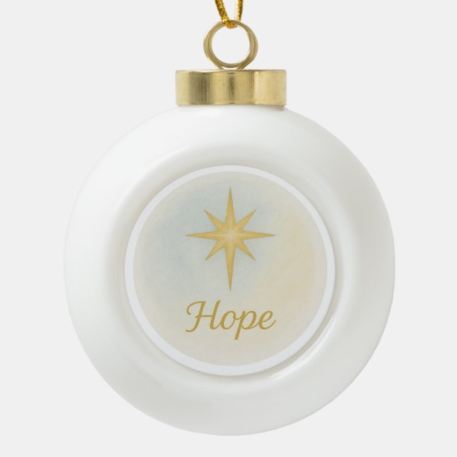“Hope” Watercolor Christmas Ornament (Front)
