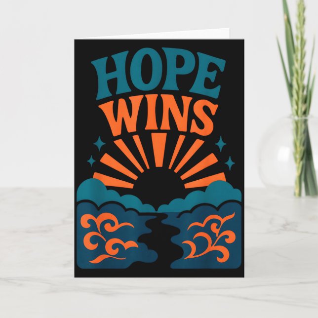 Hope Wins Romans 15_13 Sunrise Ocean Christian  Card (Front)