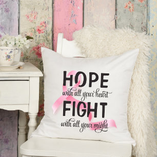 Hope with all your heart throw pillow