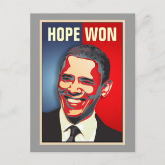 Hope Won - Barack Obama Postcard