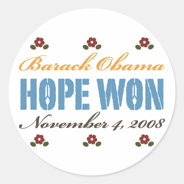 Hope Won Obama Sticker (Front)