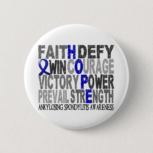 Hope Word Collage Ankylosing Spondylitis Button (Front)