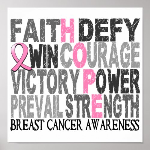 Hope Word Collage Breast Cancer zazzle_print