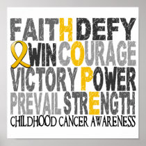 Hope Word Collage Childhood Cancer Poster