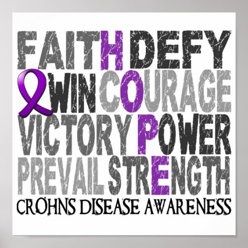 Hope Word Collage Crohns Disease Poster