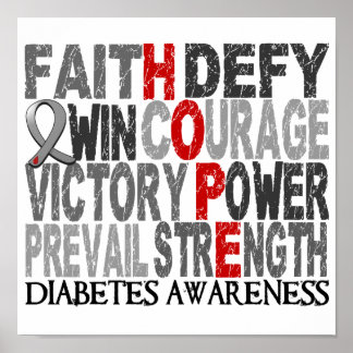 Hope Word Collage Diabetes Poster