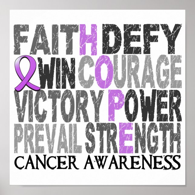 Hope Word Collage General Cancer Poster (Front)