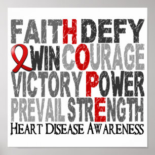 Hope Word Collage Heart Disease Poster