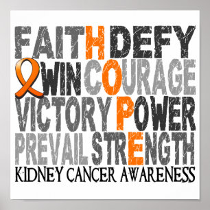 Hope Word Collage Kidney Cancer Poster