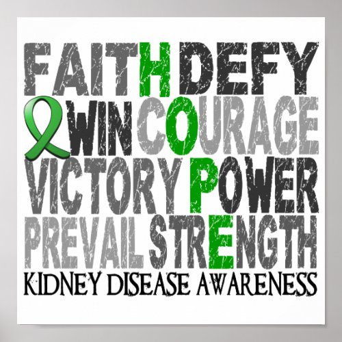 Hope Word Collage Kidney Disease Poster