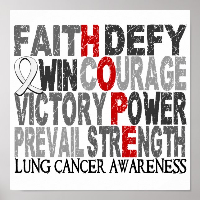 Hope Word Collage Lung Cancer Poster (Front)