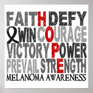 Hope Word Collage Melanoma Poster