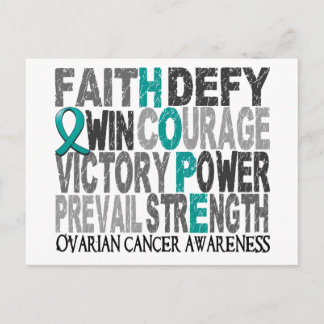 Hope Word Collage Ovarian Cancer Postcard